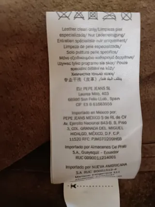 Chaleco Pepe Jeans flecos marrón Talla M