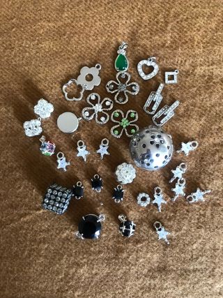 Lote piezas metal y strass