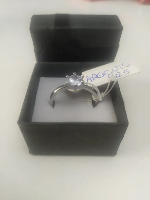 ANELLO SOLITARIO ARGENTO 925 REGOLABILE