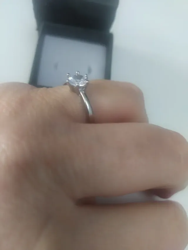 ANELLO SOLITARIO ARGENTO 925 REGOLABILE