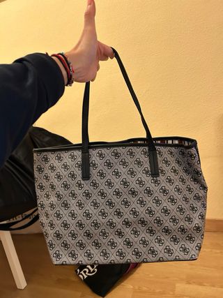 Bolso Guess Logo Flores Gris Multicolor