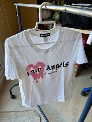 Camiseta Palm Angels Blanca Corazón Talla L