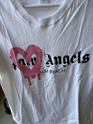 Camiseta Palm Angels Blanca Corazón Talla L