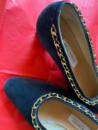 Zapatos Paco Herrero ante negro cadena T37