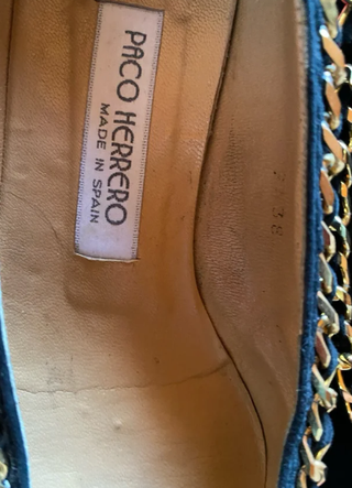 Zapatos Paco Herrero ante negro cadena T37