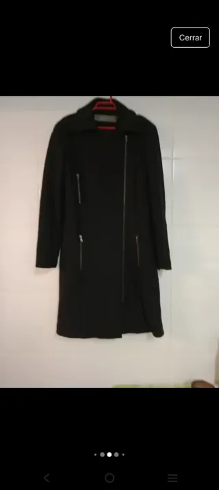 Abrigo largo Zara cremalleras Talla L