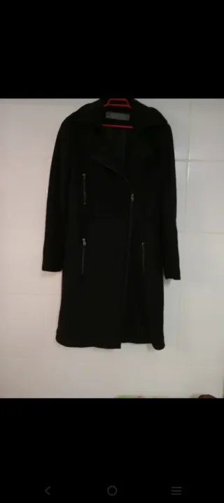 Abrigo largo Zara cremalleras Talla L