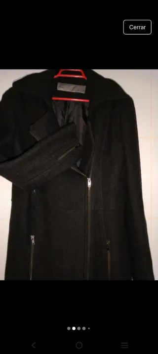 Abrigo largo Zara cremalleras Talla L