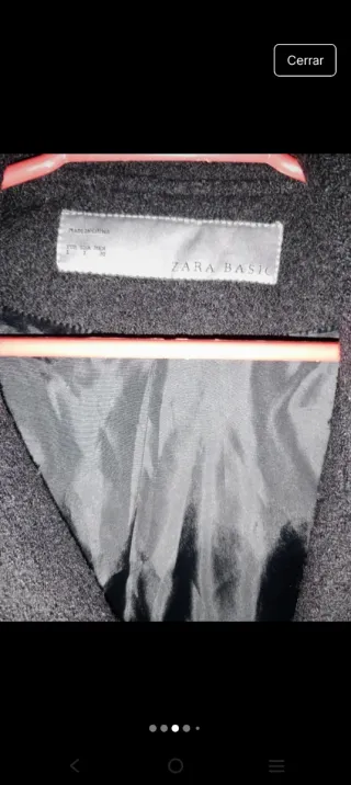 Abrigo largo Zara cremalleras Talla L