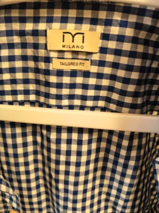 Camisa Milano cuadros azul y blanco Talla L