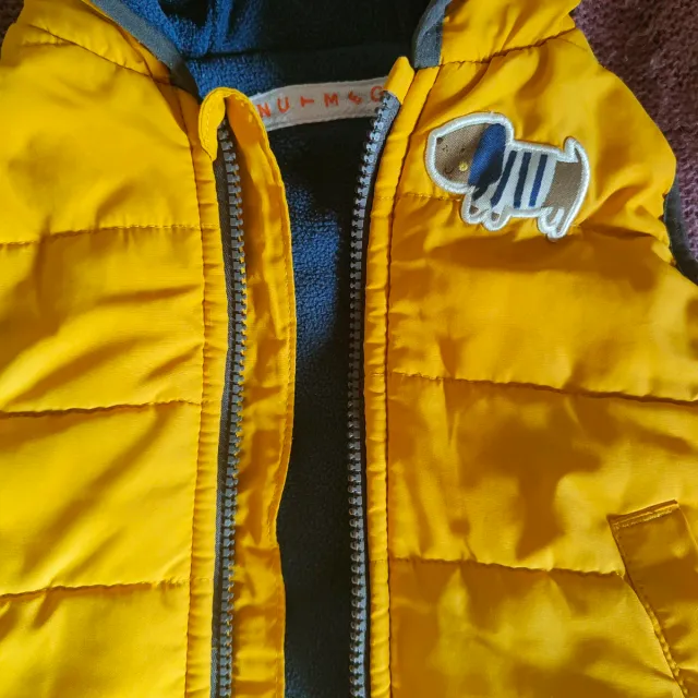 Gilet bimbo giallo con cane 68-74cm