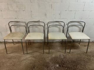 Set di 4 sedie vintage cromate