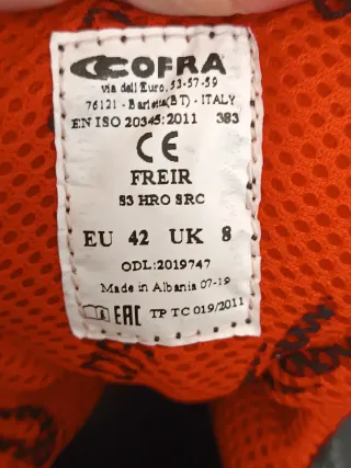 Zapatos de trabajo Cofra talla 42 F2Y4264