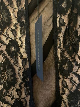 Falda larga encaje beige y negro