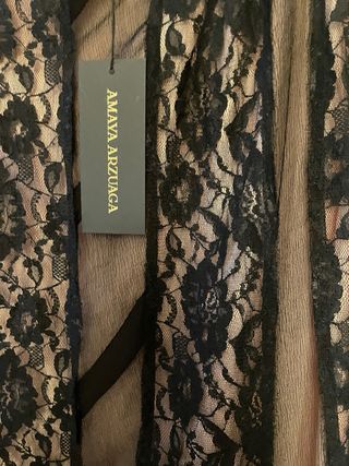 Falda larga encaje beige y negro