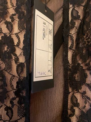 Falda larga encaje beige y negro