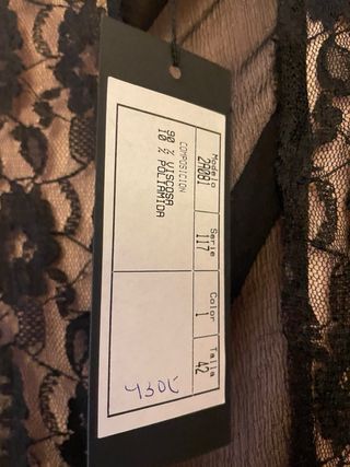 Falda larga encaje beige y negro