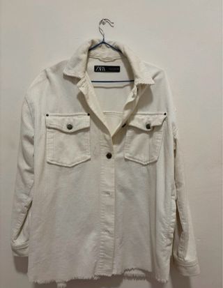 Sobrecamisa pana blanca Zara Talla S