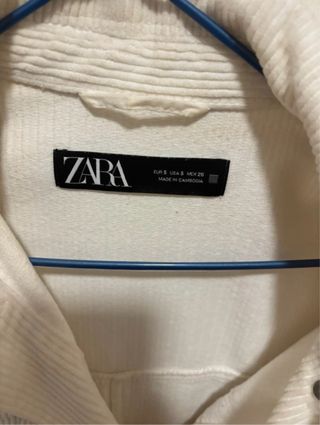 Sobrecamisa pana blanca Zara Talla S