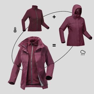 Chaqueta 3en1 de montaña y trekking impermeable Mujer