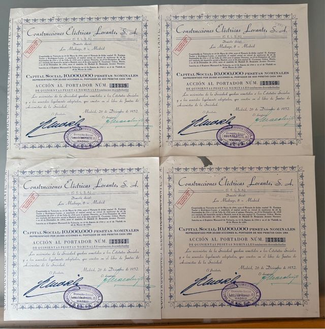 Acciones Construcciones Eléctricas Levante S.A. (C