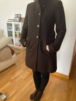 Abrigo Benetton 3/4 marrón chocolate