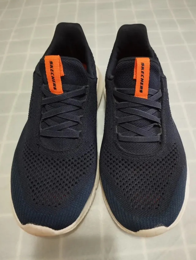 Zapatillas Skechers sin cordones azul/naranja