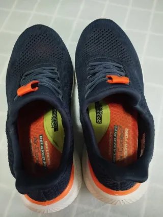 Zapatillas Skechers sin cordones azul/naranja