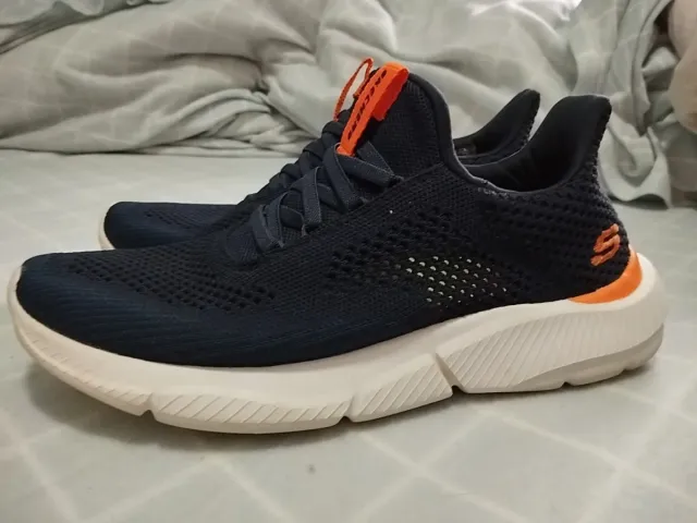 Zapatillas Skechers sin cordones azul/naranja