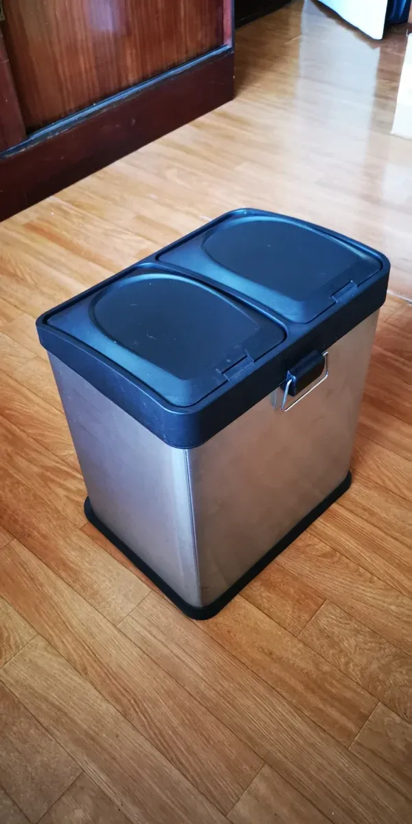Cubo reciclaje doble pedal inox