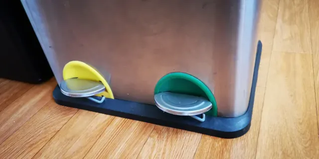 Cubo reciclaje doble pedal inox