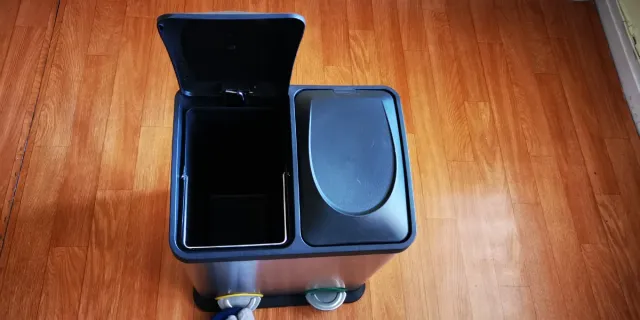 Cubo reciclaje doble pedal inox