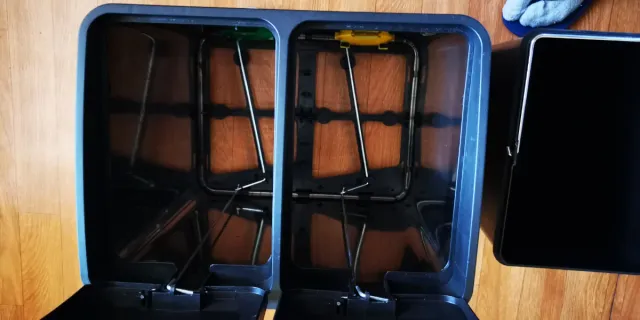 Cubo reciclaje doble pedal inox