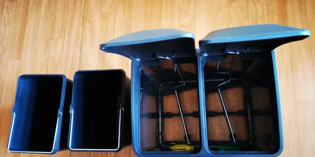 Cubo reciclaje doble pedal inox