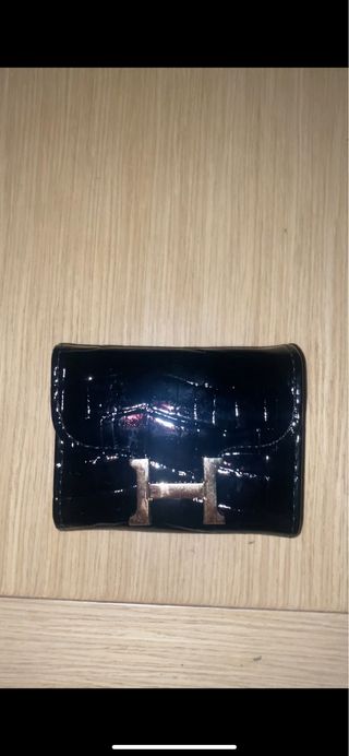 Monedero Hermès Negro y Dorado