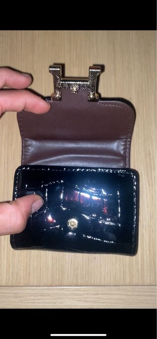 Monedero Hermès Negro y Dorado