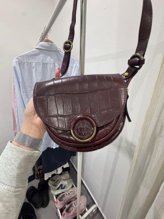 Bolso Massimo Dutti Marrón Piel Cocodrilo
