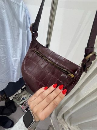 Bolso Massimo Dutti Marrón Piel Cocodrilo