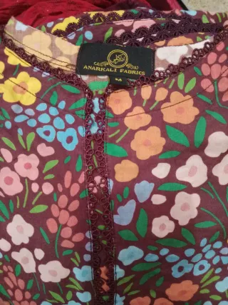 Ropa Pakistán India Bordada Rosa Blanco