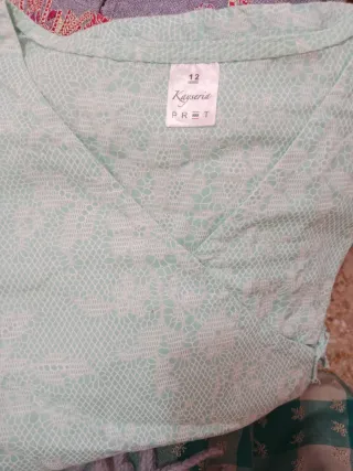 Ropa Pakistán India Bordada Rosa Blanco