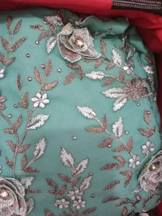 Ropa Pakistán India Bordada Rosa Blanco