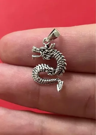 Detallado Colgante Dragón Plata De Ley 925