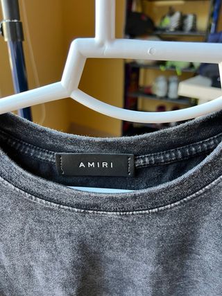 Camiseta Amiri gris efecto desgastado
