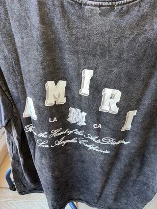 Camiseta Amiri gris efecto desgastado
