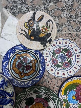 Lote 6 Platos Decorativos Cerámica