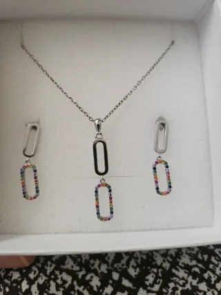 Conjunto de Joyas Placari Multicolor y Plata