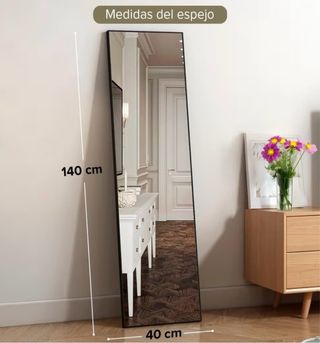 Espejo cuerpo entero negro. Medidas 150x40