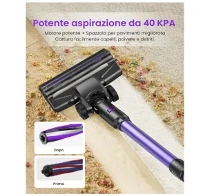 Aspirapolvere Senza Fili 450W 40KPa 50 Min