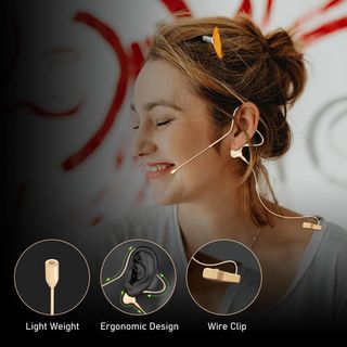 Micrófono Diadema Headworn Beige/Dorado