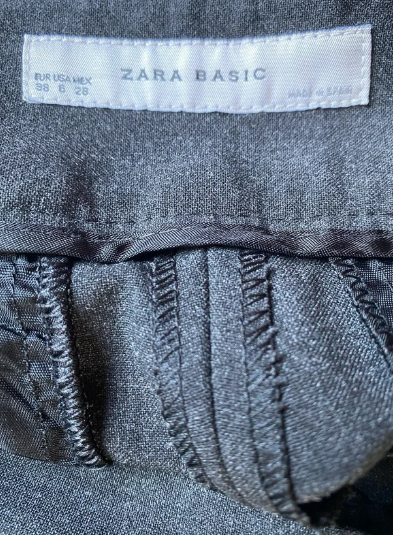Pantalón Zara Gris Marengo Talla 38